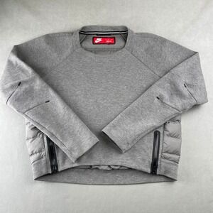 Nike Tech Fleece Aeroloft Hybrid Goose Down Sweatshirt Grey Raglan Zip‎ Womens S